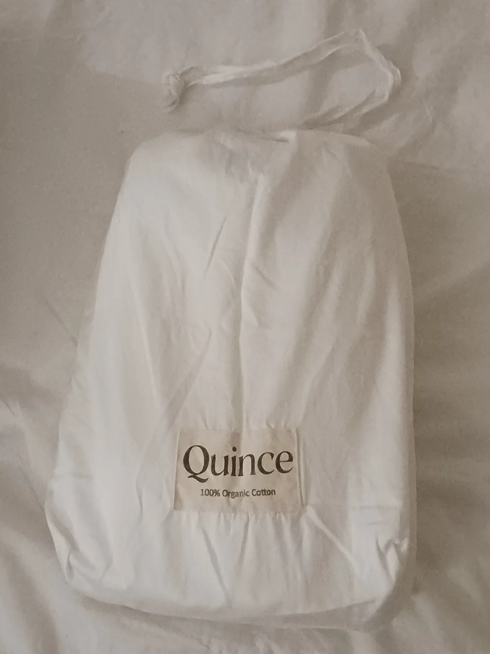 Quince White Organic Cotton Percale Duvet Cover EUC